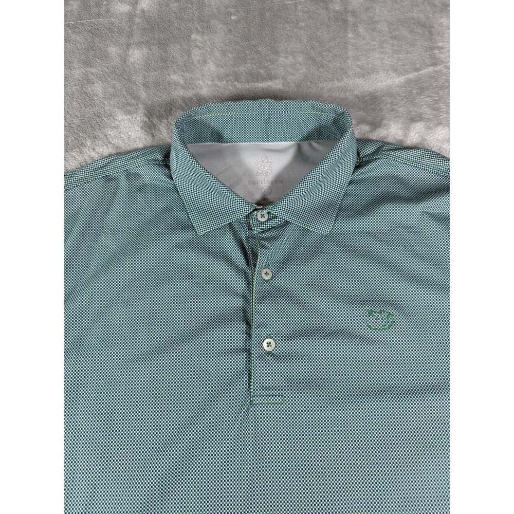 Turtleson Shirt Men's XL Green Geometric Tour Performance Golf Polo